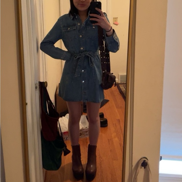 Zara belted denim mini dress! - Picture 2 of 4